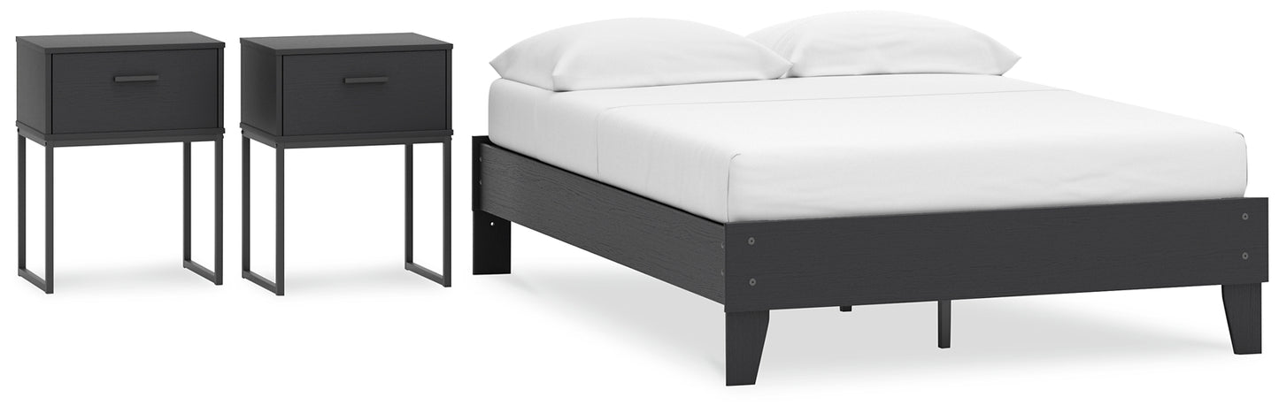 Socalle Full Platform Bed with 2 Nightstands